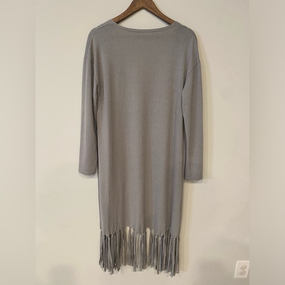 Grey Fringe Duster Cardigan - Picture 9 of 9